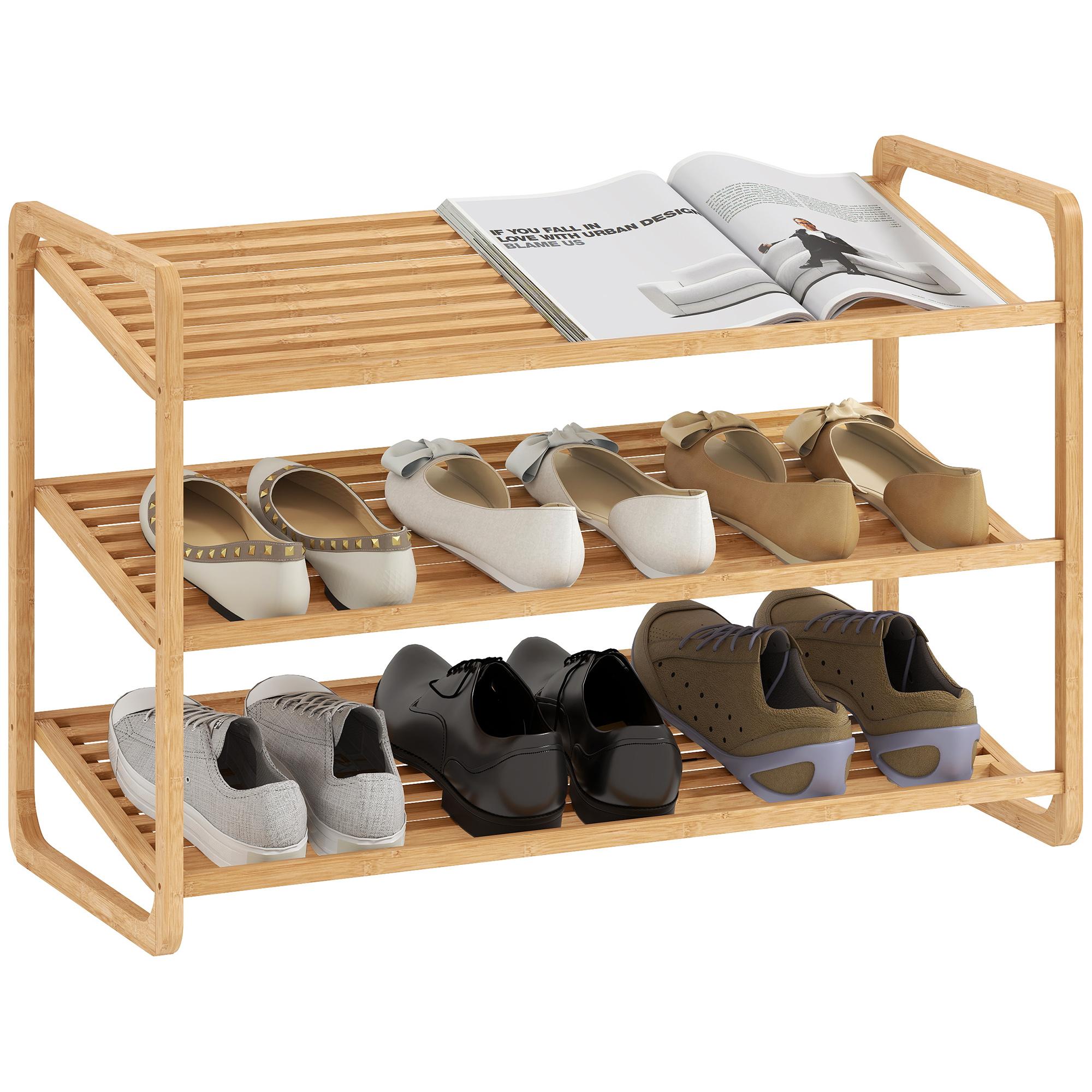 Bamboo Shelf, Shoe Rack, Hallway Shelf