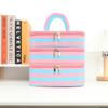 Polyester Multi-Layer Cosmetic Bag Macaron Color Makeup Bag Travel Storage Bag  Holiday