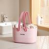 Portable Hollow Bath Basket Silicone Handle Portable Bath Basket Student Dormitory Bathroom Toiletries Storage Basket