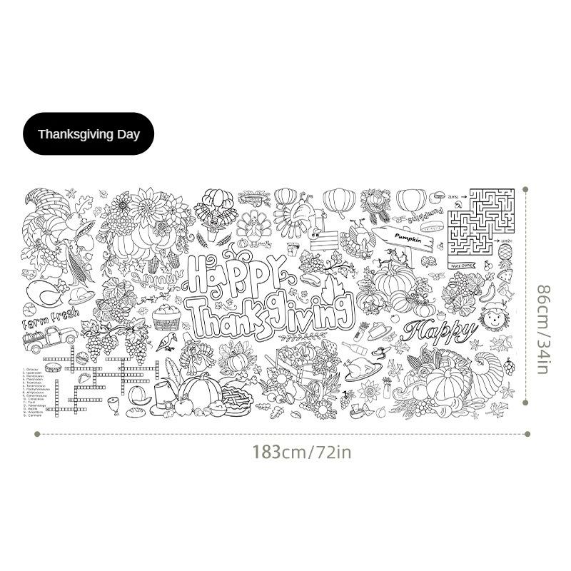 Children's Cartoon Birthday Handmade Drawing Disposable Graffiti Paper Tablecloth DIY Party Halloween Paper Tablecloth Poster