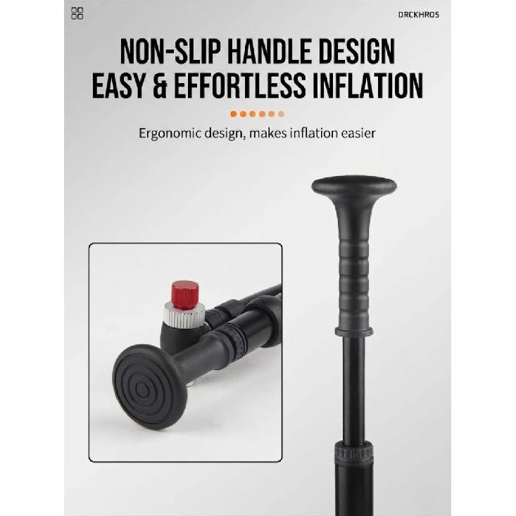High Pressure Bicycle Pump 300PSI with Gauge Portable Shock Pump for Front Fork Rear Suspension Schrader Presta Valve MTB Road