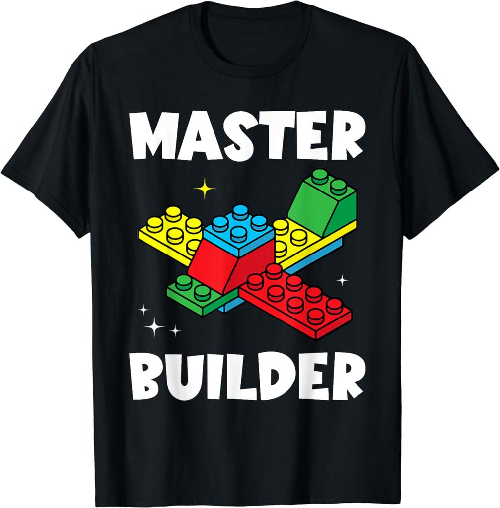 Master Builder Kids Building Blocks Brick Toy Master Builder T-Shirt  Streetwear  Graphic T Shirts  Men Clothing  Camisetas