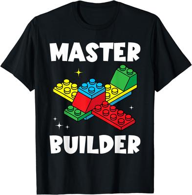 Master Builder Kids Building Blocks Brick Toy Master Builder T-Shirt  Streetwear  Graphic T Shirts  Men Clothing  Camisetas