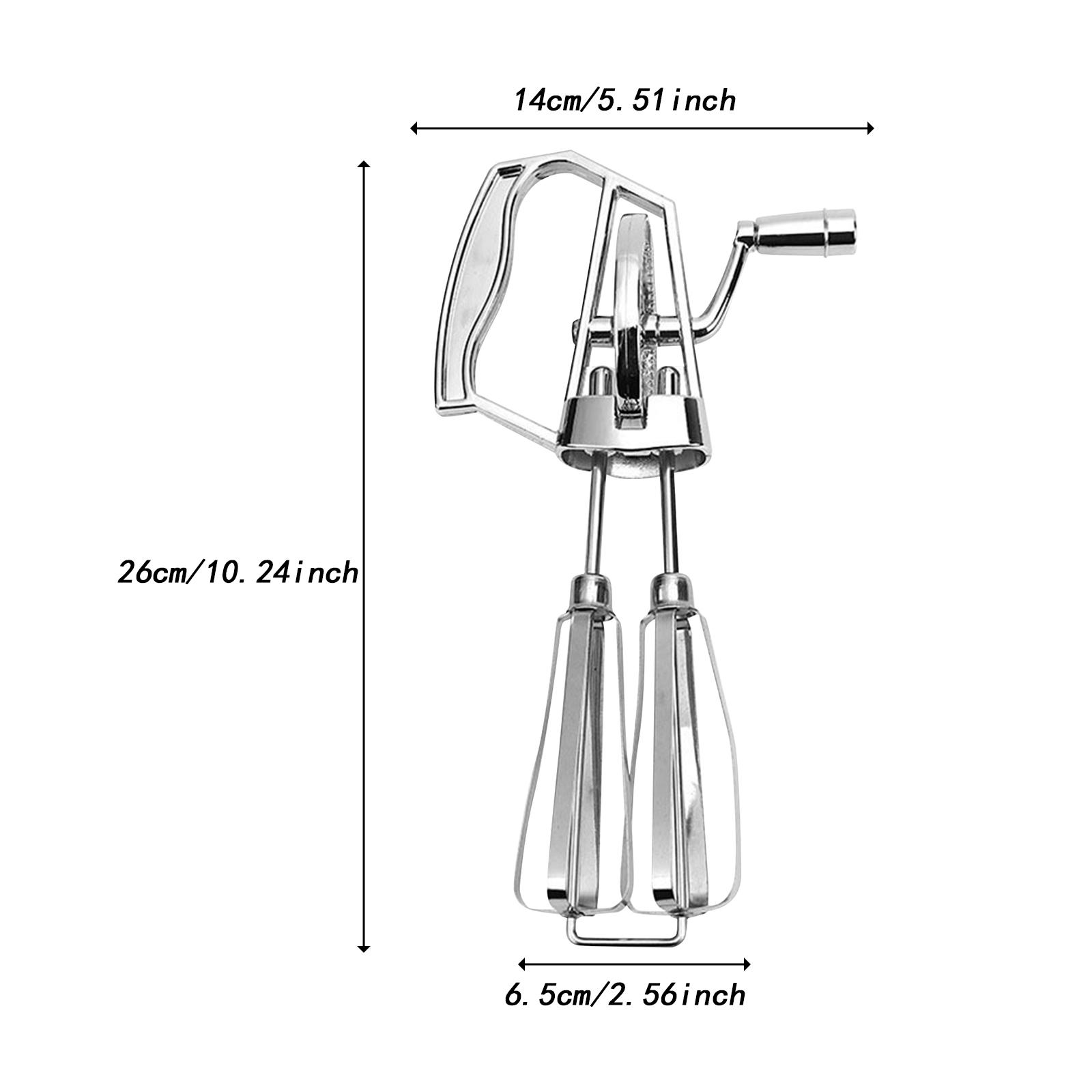 

10inch Manual Hand Crank Egg Beater Mixer Double Spin Stainless Steel Egg Beater for Restaurant Dining Room Cooking Kitchen Tool срібний
