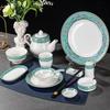 Set di stoviglie smaltate in stile cinese: Set di 4 ciotole, piatti e stoviglie in ceramica per uso in ristoranti e hotel