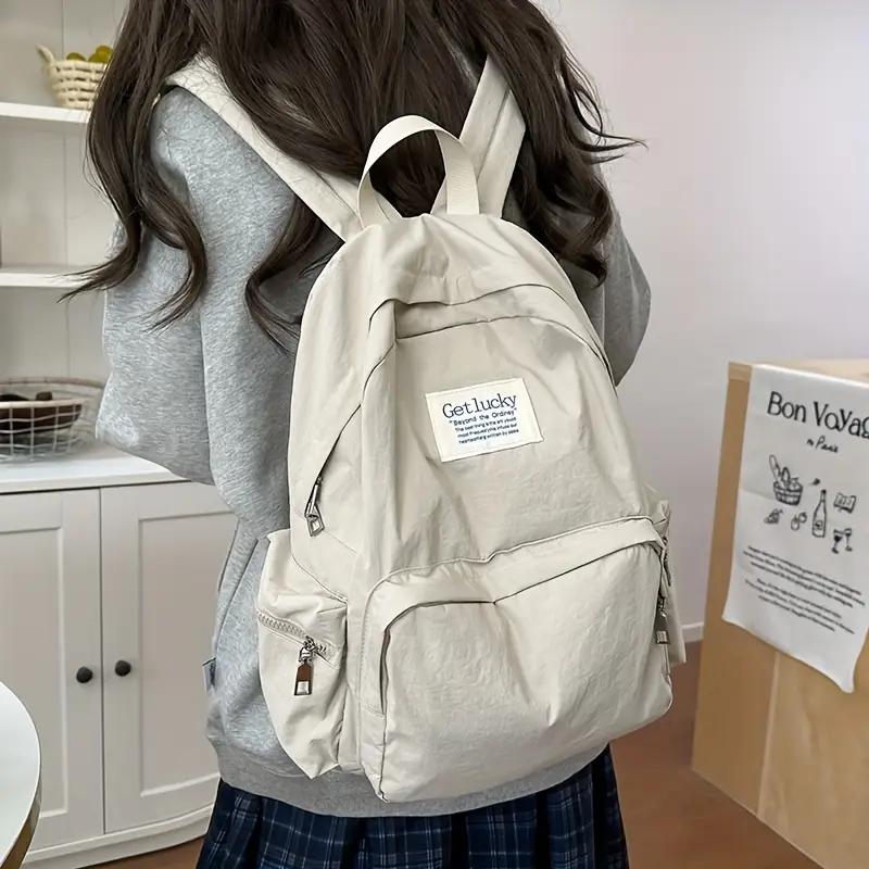 2025 Korean Backpack Women Ins Style College Bag - Simple Boho Versatile Rucksack Lightweight Casual Laptop Bag