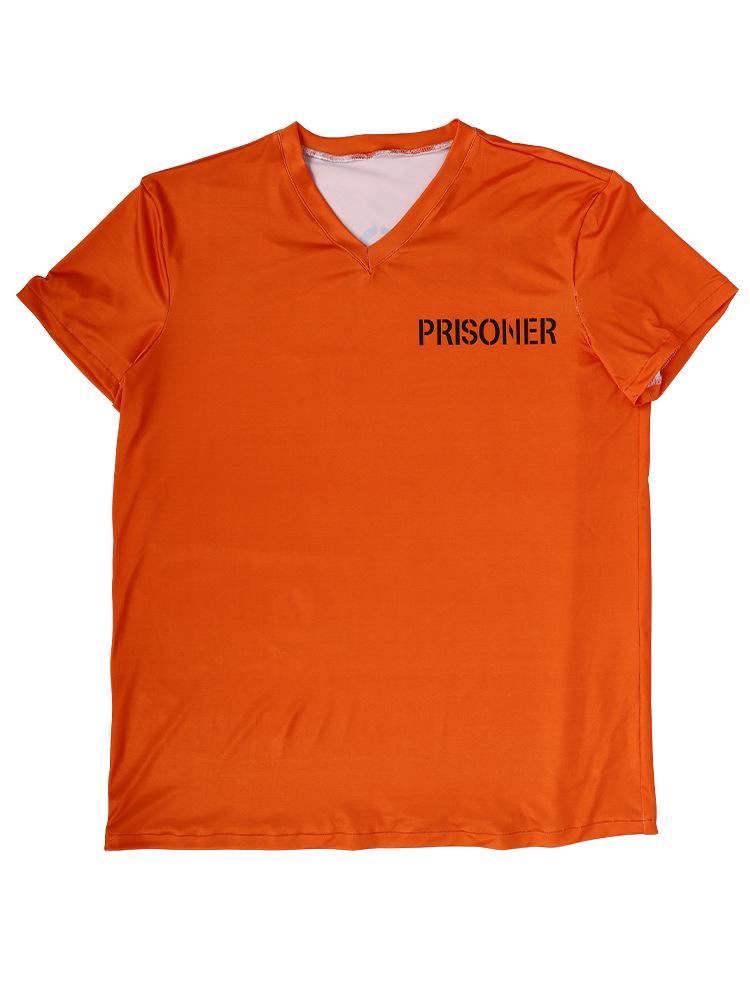 Orange Prisoner Costume Set for Halloween Cosplay and Role-Playing