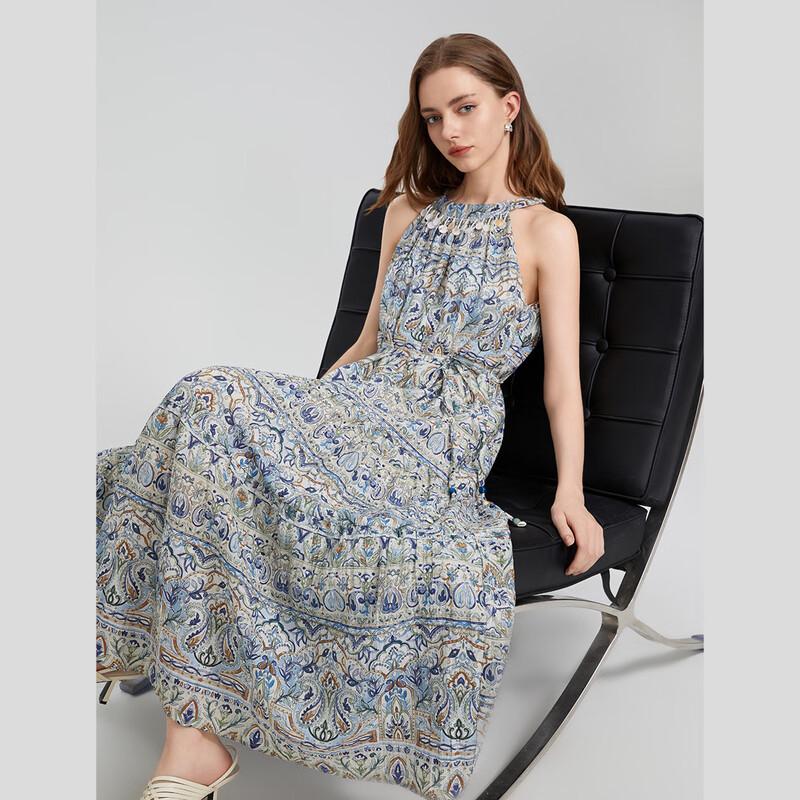 Bohemian Style Strappy Sleeveless Midi Dress S