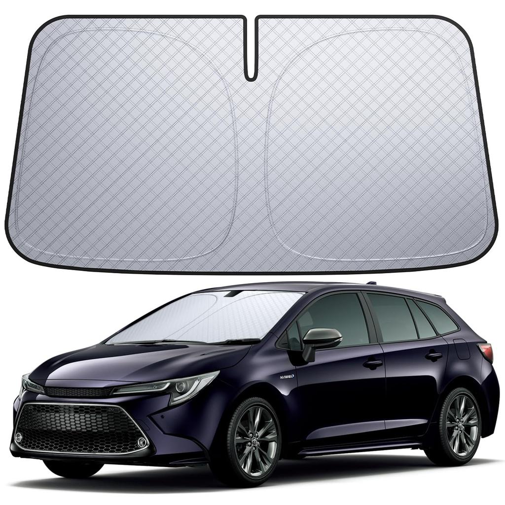Lamicall Insulated Windshield Sunshade for Toyota Corolla Car Foldable Windshield Light Heat UV Heat Includes Storage Pouch 6-Layer Touring Sunshade,