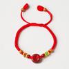 Cinnabar Peace Buckle Red Hand Rope Bracelet: Peach Wood Charm for Children, Pregnant Women, and Men & Women - Handmade Gift