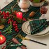 2026 1PC Red Tablecloth Plaid Table Runner Placemat Heat Insulation Mat Christmas Fabric High Temperature Resistant Home Coaster Decoration