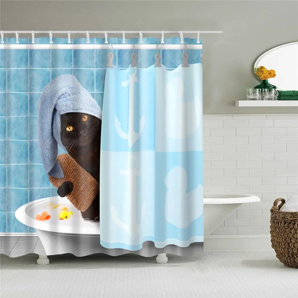 

Elephant Dog Bear Leopard Bath Curtains Waterproof Fabric Shower Curtains Africa Animals Printed Bathroom Curtains Home Decor W60H190(CM)-1 Pcs