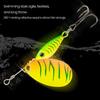 5Pcs 7.5CM/9G Fishing Lure with Metal Spinner Blade Hook Rotating Sequin Spoon Spinnerbait Bionic Bait Saltwater Freshwater Bass Pike Walleye