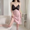 Luxury Lace Camisole Nightgown for Women - Summer Style with Chest Pads, Sexy Ice Silk Pajamas, Homewear