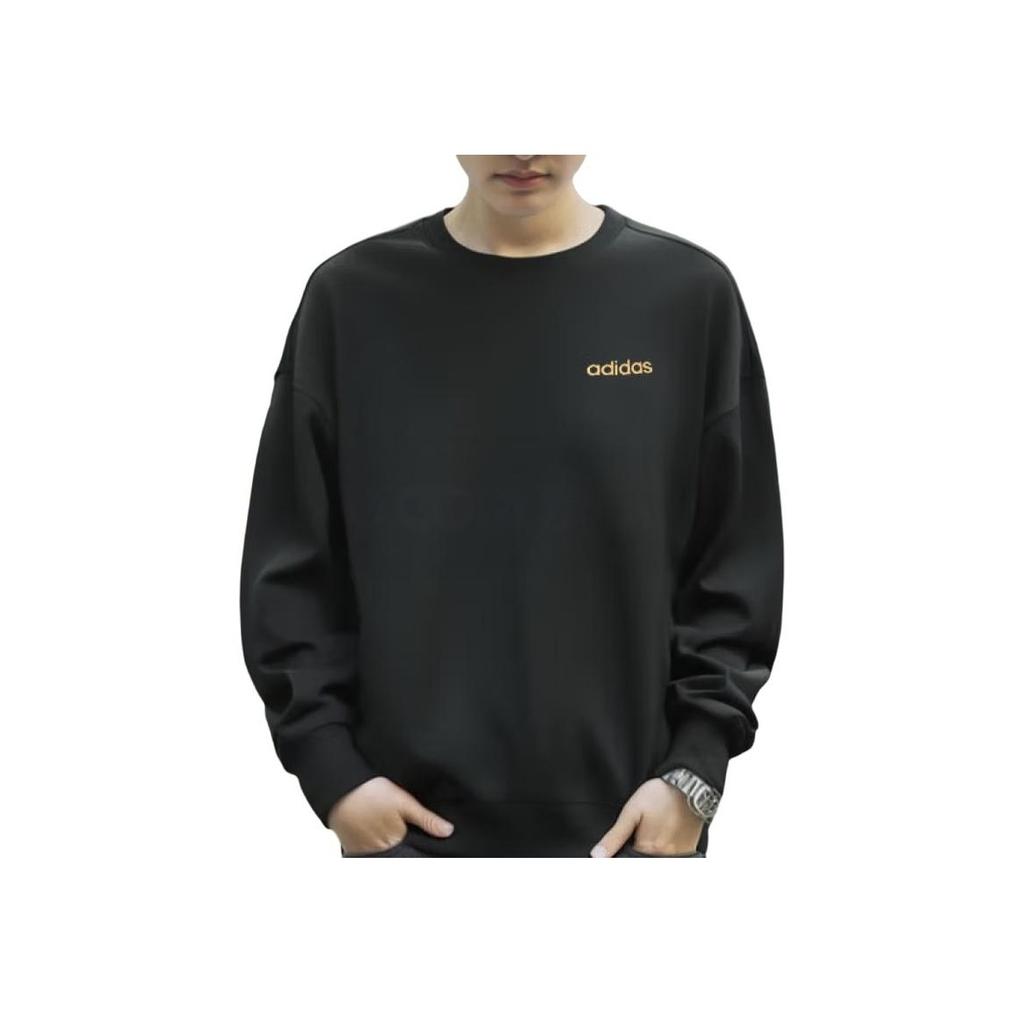 Adidas Round Neck Pullover Comfortable Long Sleeve Sweatshirt Unisex Sweatshirt Black KA1495