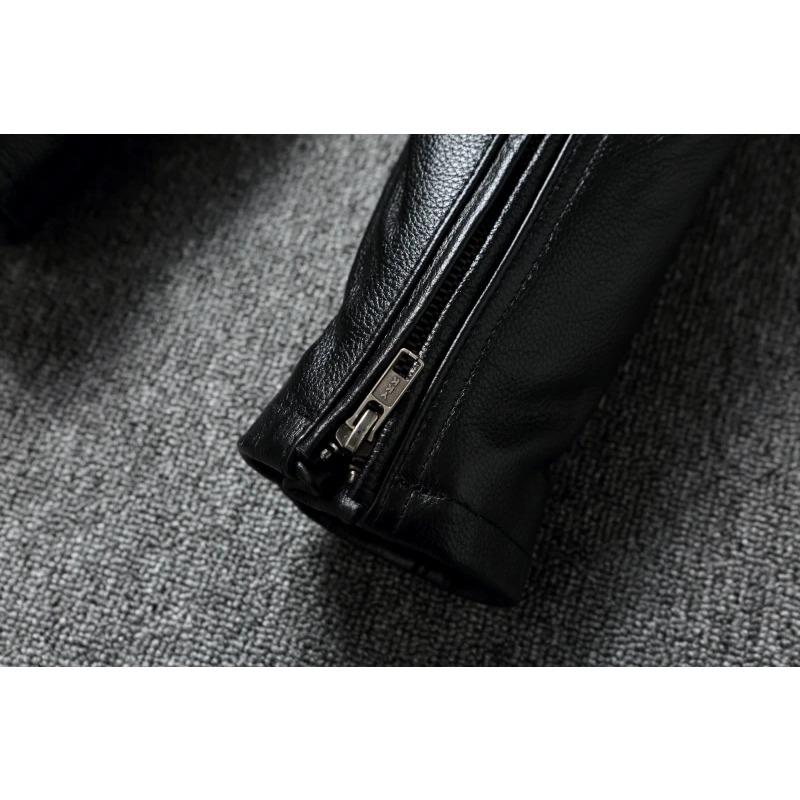 Veste de moto lourde de taille chinoise, manteau de motard de club, veste en cuir de vache véritable, vêtements d'équitation à capuche amovible pour hommes, veste en cuir pour hommes