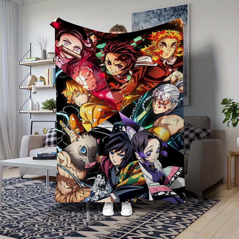 Demon Slayer Tanjiro Anime Art Blanket Home Decor Suitable For All Seasons Office Rest Blanket Bedroom Nap Blanket