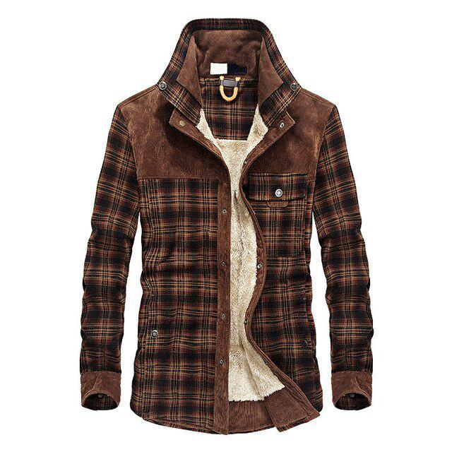 Winter Herrenjacke Plus Samt Dicke Herren Business Casual Mantel Baumwolle Hemd Große Größe Jacke