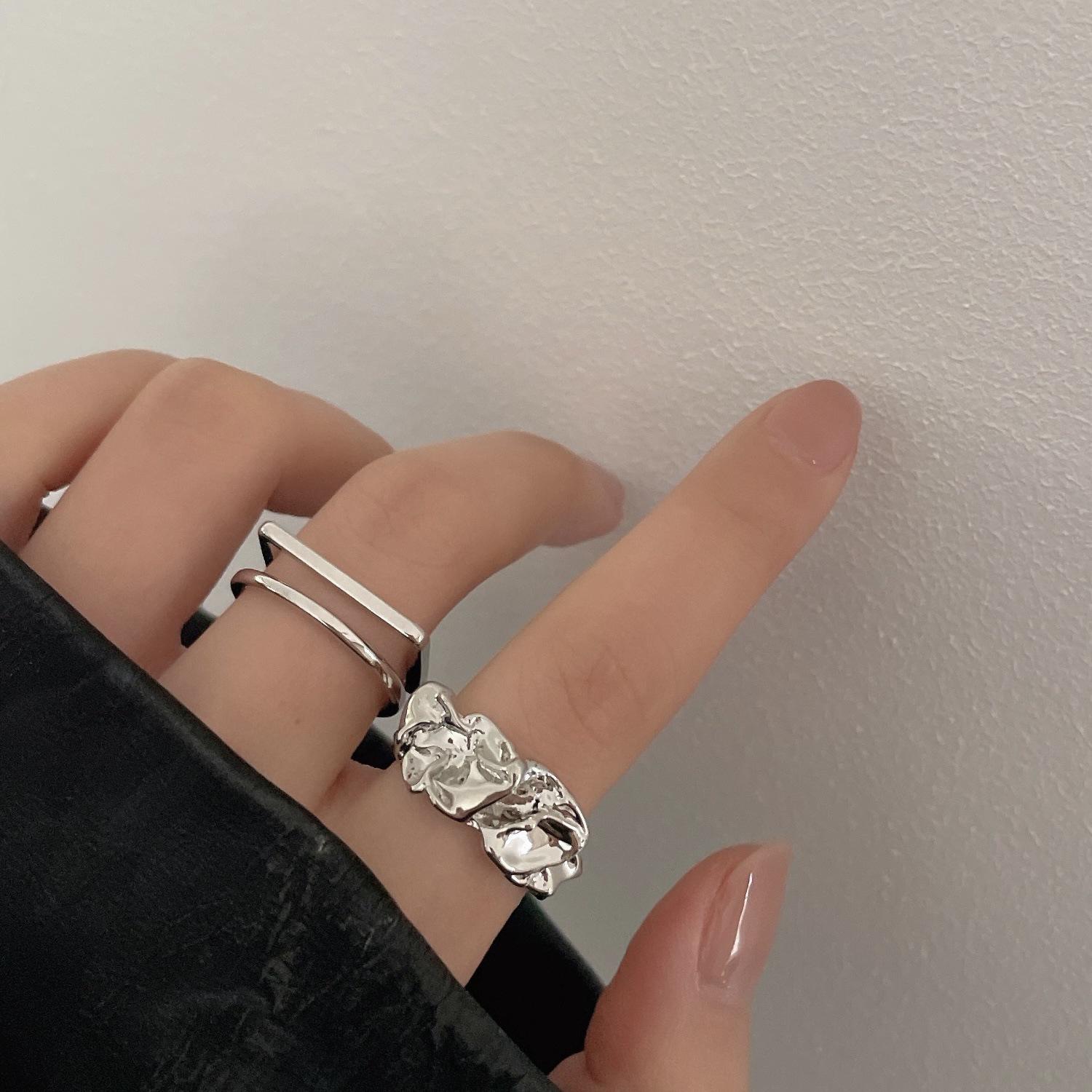 

Женское металлическое кольцо нестандартной формы в стиле ретро 2023 года — модный и минималистичный дизайн Adjustable Open Size