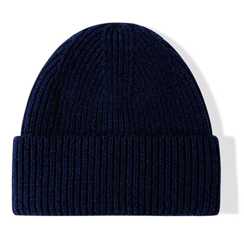 Classic Ribbed Knit Beanie-Unisex 100% Wool Hat for Autumn/Winter Business & Travel One Size Fits Most