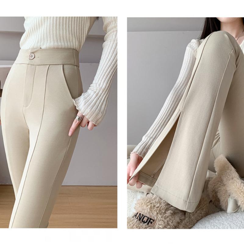 Split Flared Pants Autumn Winter New Narrow Casual Pants Slim Fit Stretch Bell Bottom Pants Nine-point Pants Floor-length Suit Pants