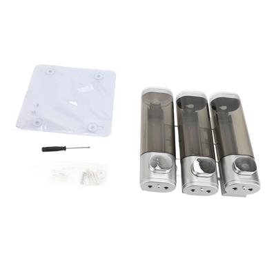 3 In 1 300ml Press Liquid Soap Dispenser Wall Mount Bathroom Shower Shampoo Hair Conditioner