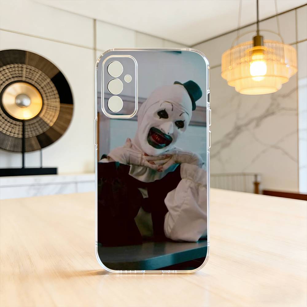 

Art the Clown horror Terrifer Phone Case Transparent Silicone Soft For SamsungA10,12,20,21S,30,31,40,50,51,52,70,71 Samsung a514g