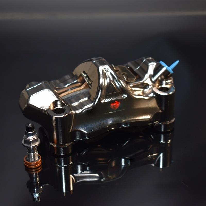 Motorcycle brake CNC caliper GP4RX nickel plated 7075 aluminum alloy 32MM piston 100MM locking point right side