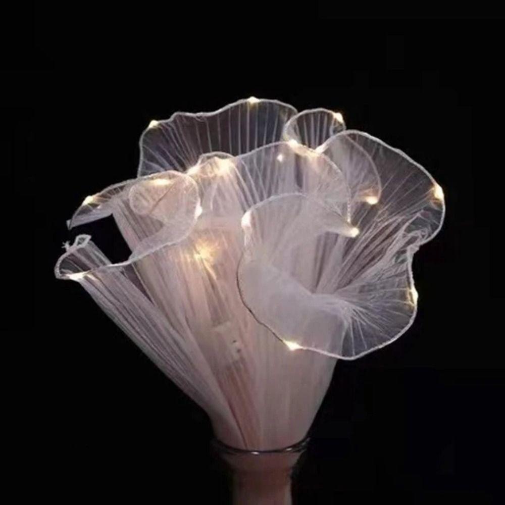 Lace Mesh LED Packaging Tulle Cloth Gift Wrapper Decoration Florist Bouquet Packaging  Wedding