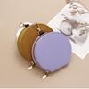 Korean Style Women Round Wallet Small PU Leather Card Holder Bag Zipper Coin Purse Girls Money Bag with Chain