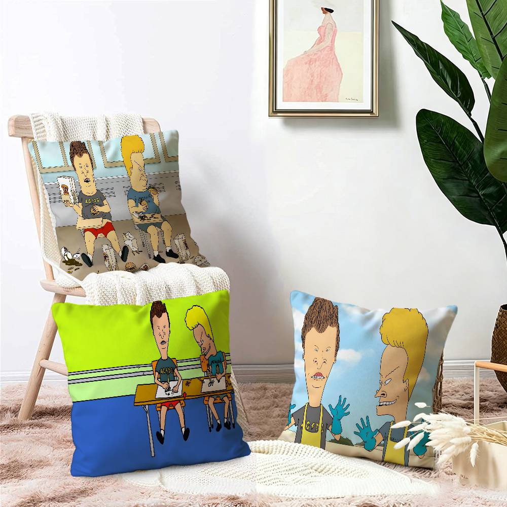 Funny B-Beavis and BUTT-HEAD Pillow Anime Pillow Sofa Bed Head Pillow Cover Cushion Cover 45x45 cm Fashion