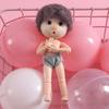 Obitsu 11 (OB11) Size Clothing for Obitsu Dolls (11cm Body): Pants, Plain, Polka Dot, Straps, Set of 4, Multiple Colors (Dark Colors)