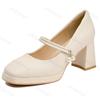Woman Pumps Spring New Fashion Square Toe Waterproof Platform Chunky Heel Mary Jane Shoes French Style Elegant Versatile Heels