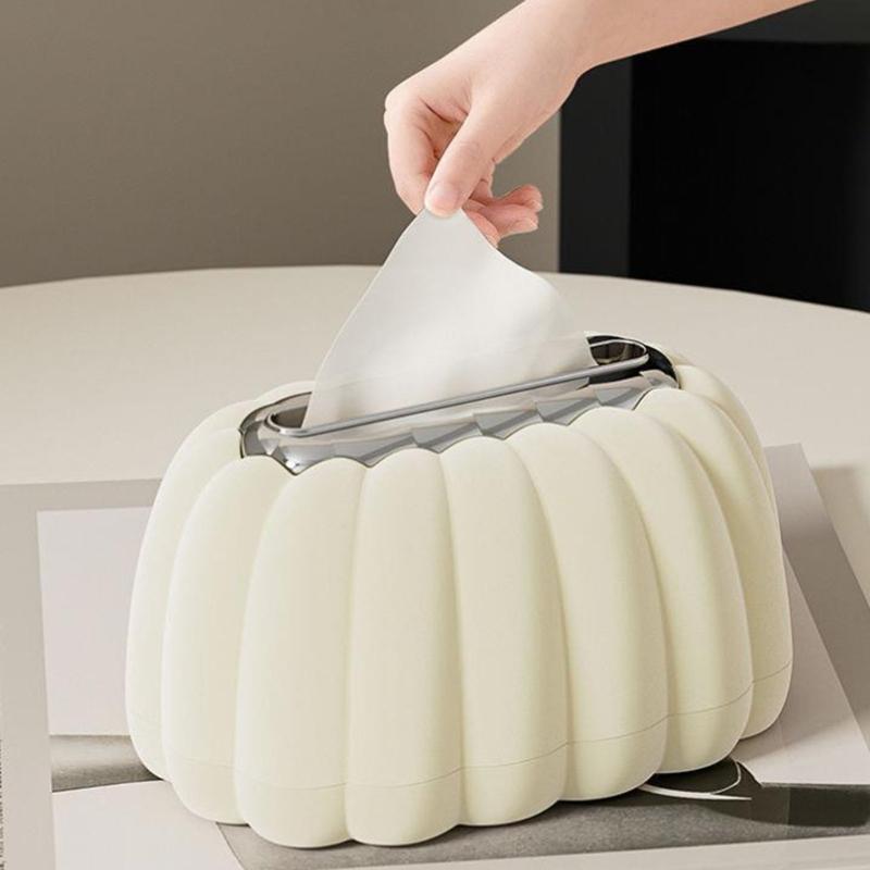Decorative Pumpkin Shaped Tissue Dispenser Easy Clean Plastic Household Essential for Living Room