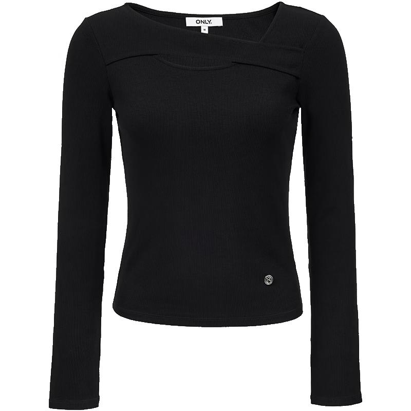ONLY Women s Irregular Hollow-out Slim Fit Long Sleeve T-Shirt S