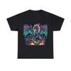 Unisex Adult T Shirt Techno Dragon Fantasy Cybernetic Creature Neon Medieval