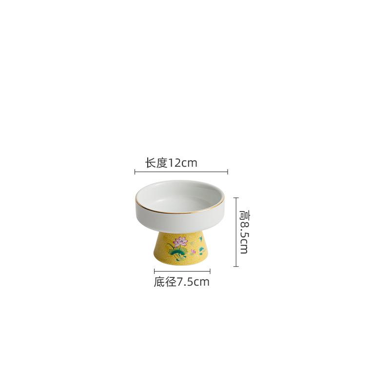 Color Enamel Ceramic High Footed Bowl Dessert Bowl Yogurt Bowl Snack Bowls Sushi Bowls Molecular Cuisine Specialty Tableware