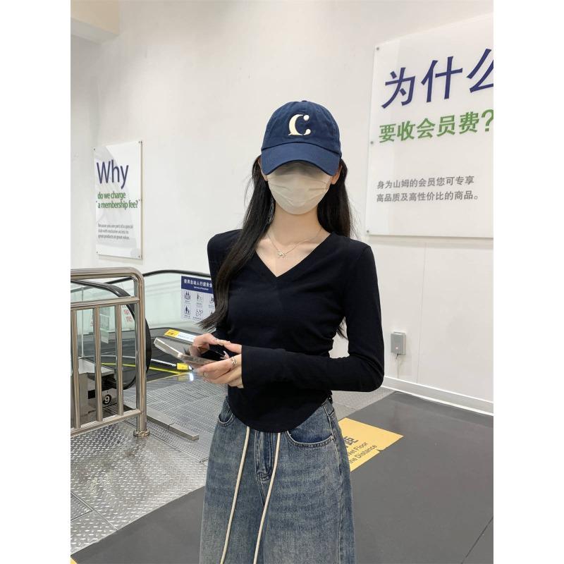 

Spring New Personality Spice Girl Wind Neck Pleated Long Sleeve Shirt Women s Belly and Skinny Irregular Bottom Short Top XL чёрный