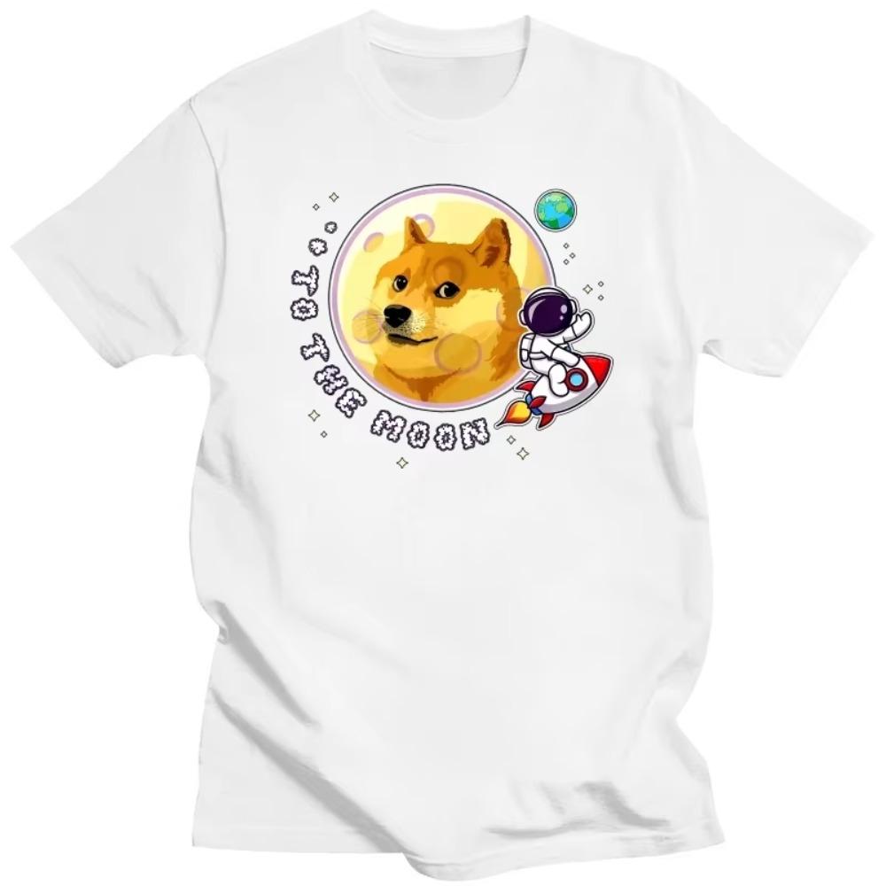 Bitcoin Cryptocurrency Art Dogecoin Rocket Crypto Meme T Shirt Graphic Summer Loose Cotton Men's Tees Harajuku O-Neck TShirt