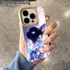 Phone Case: 2D Flat Lambskin Suitable for iPhone 18 17 16 15 14 13 Pro Film Protective Case,floral Black Cat, Christmas and Halloween Gift