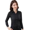 Women's Professional Black Shirt - New Spring/Summer Korean Style Workwear In Gray and Navy, Large Size Formal Tops