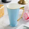 High Bone China Large Capacity High Cup Macaron Simple Water Cup Household Ceramic Coffee Cups Coffee Mug    Mugs Coffee Cups
