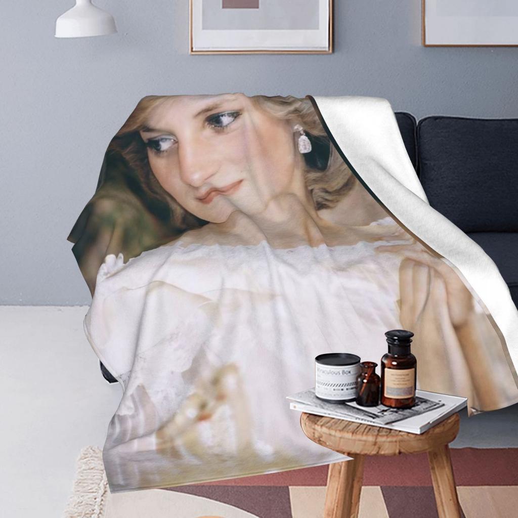 Princezna z Walesu Měkká odolná deka Diana Lady Kempingová přehozová deka Zimní tištěný design Flanelové přehozy na postel Potahy na pohovku a postel