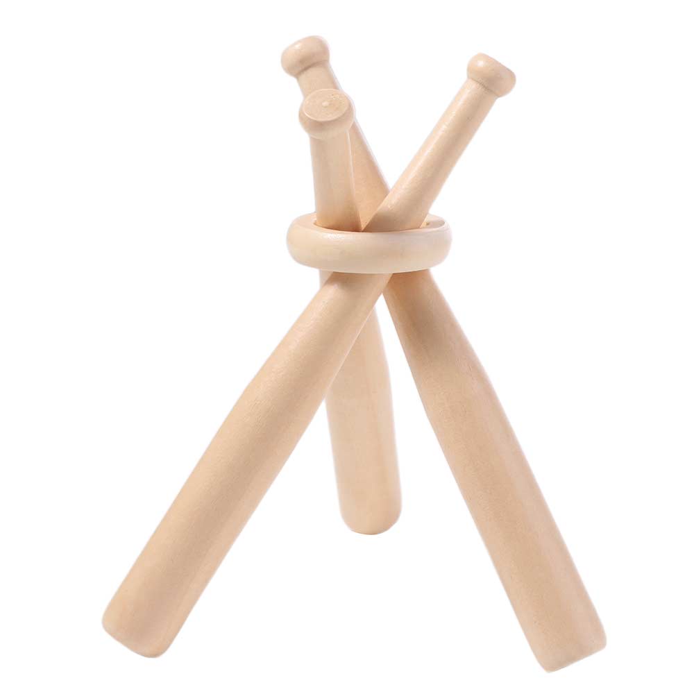 Wooden Baseball Display Stand Bats Shape Baseball Support Bracket Tabletop Decor