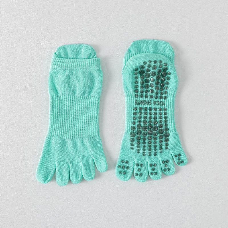 

Short Tube Five-Finger Yoga Socks Women Professional Pilates Socks Non-Slip Split Toe Tube Socks Special Fitness Exercise Dance Pantyhose 5120 five-finger yoga socks Lake green [1 pair]]