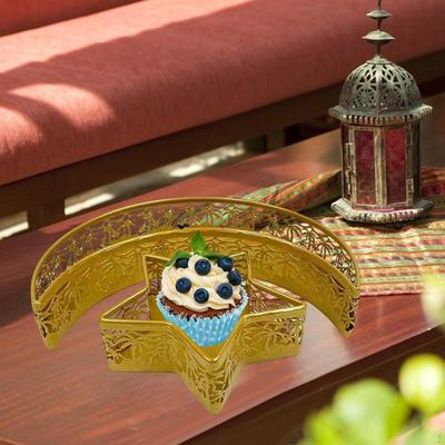 2 Pcs Ramadan Dessert Display Tray Food Storage Containers Iron Decorative Table Centerpieces Trays