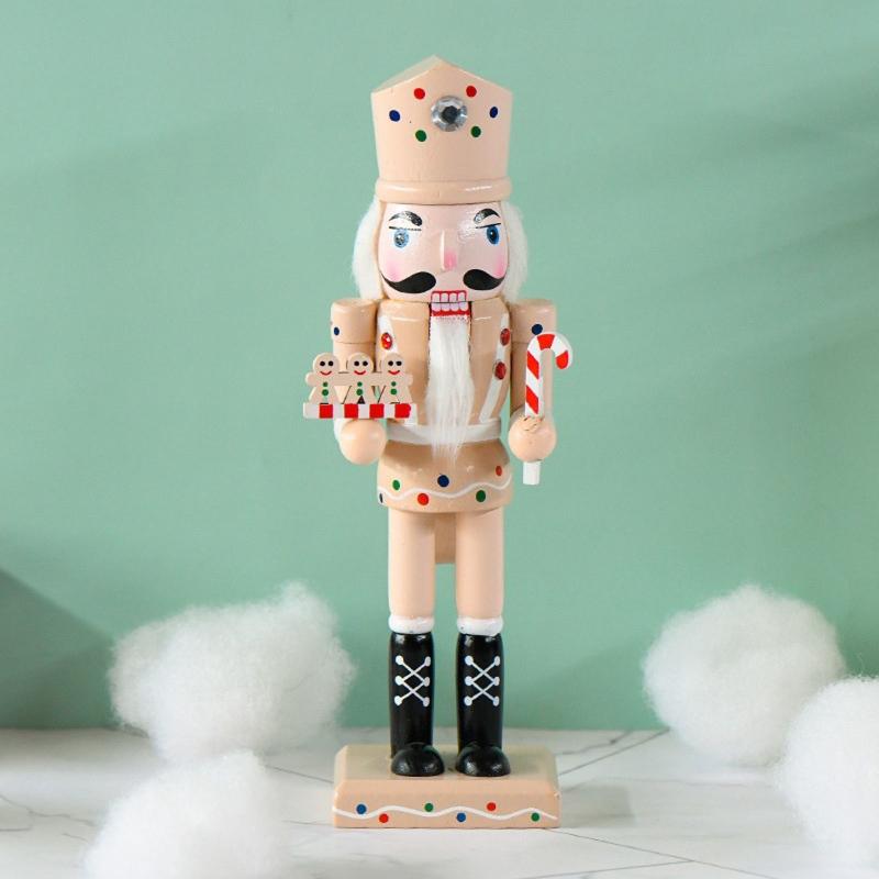 Christmas Wood Nutcracker Soldier Ornament 25cm Bar Bookshelf Party Decoration