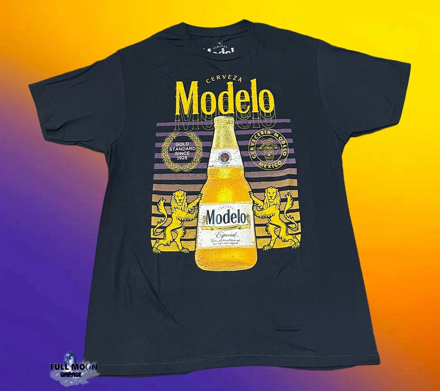 New Modelo Beer Bottle Logo Men s Vintage T-Shirt S