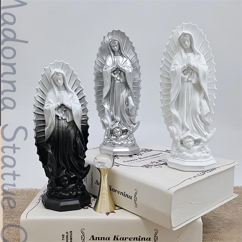 Our Lady of Guadalupe Virgin Mary Statue Resin Figures Bethlehem Xmas Home Desktop Display Decor Catholic Figurine Ornament Gift