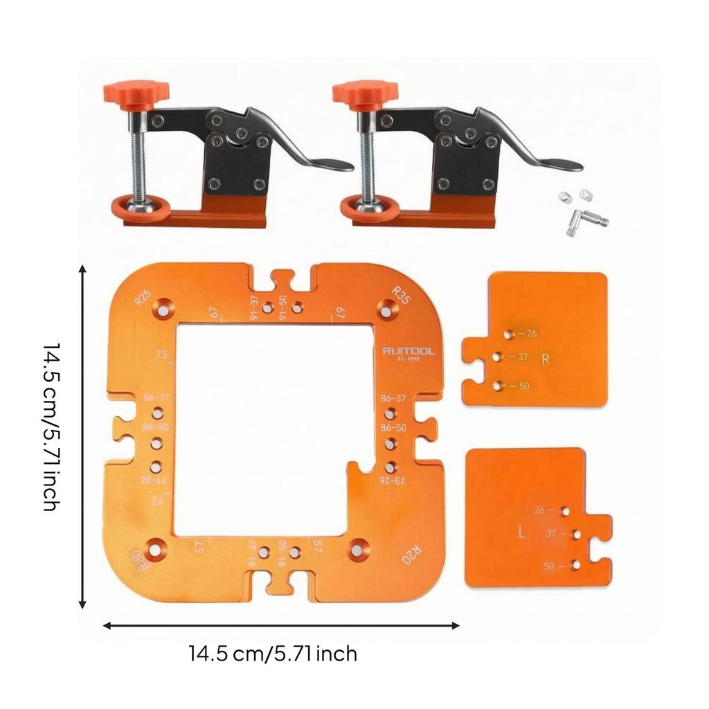 Slot Cutting Jig Anodized Metal Corner Shaping Handleless Cabinet Door Template